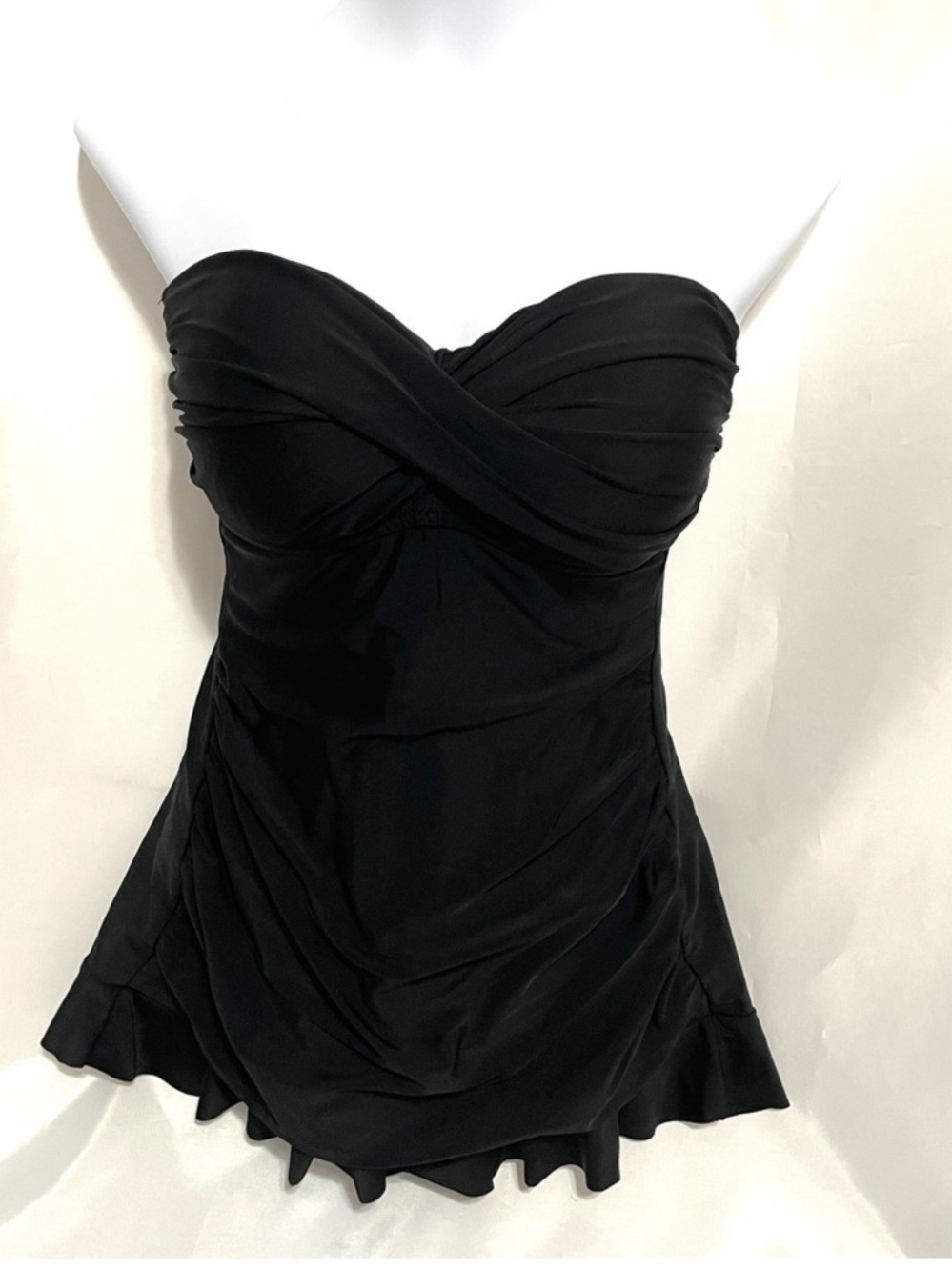 ABS Allen Schwartz black skirted swimsuit